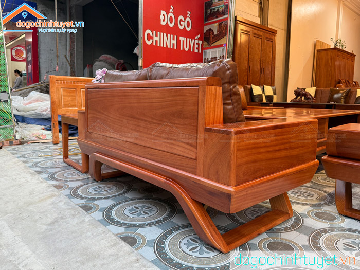 Sofa gõ đỏ chân thuyền